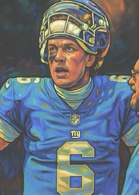 JAXSON DART * Gigantes de Nueva York * FÚTBOL * Impresión de tarjeta de arte ilustrado * 4x6 Foto 1 de 2