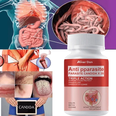 AMER DON Limpieza de colon y parásitos desintoxicación Candida salud intestinal dieta píldoras de pérdida de peso 120 cápsulas