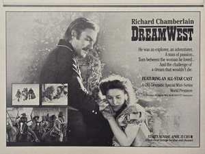Dream West CBS Mini-Serie de TV Richard Chamberlain Anuncio Impreso Vintage 1986 - Imagen 1 de 4