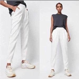 Faherty White Linen Tencel Lounge Pant Joggers - Picture 1 of 9
