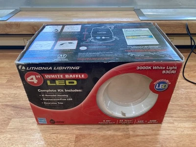 Lithonia LED Lighting 4” Recessed White Baffle Integrated LED Light Kit LK4BMW - Image 1 of 4