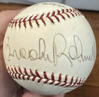 Baltimore Orioles Multi Signed x8 AL Baseball w/ Frank Brooks Robinson JSA - Image 1 of 4