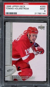 1996-97 UPPER DECK #255 TOMAS HOLMSTROM PSA 9 (RC) RED WINGS *DS13371 - Picture 1 of 2
