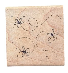 Tiny Butterflies Insect Pollinators Pathway Trails Nature Wood Rubber Stamp - Picture 1 of 3
