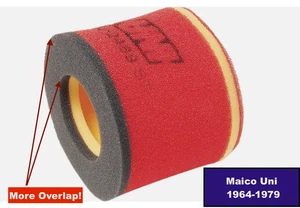 The Maico Uni Air Filter the Buzzard uses 1964 - 1979 4 & 5 Speed 250 - 440 NEW! - Picture 1 of 10