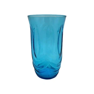 Vtg Colonial Tulip Blue Tumbler Drinking Glass Anchor Hocking USA Cobalt - Picture 1 of 7