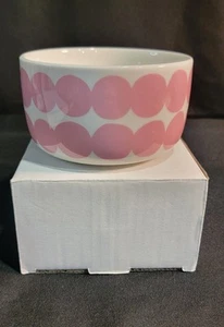 Marimekko Oiva Siirtolapuutarha weiß x rosa Punkte Schale Neu Kunst Funky Keramik - Bild 1 von 13
