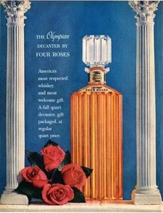 1960 Four Roses PRINT AD Whiskey Vintage 'Olympian' Dekanter  - Bild 1 von 1