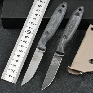 7'' New Stone Wash DC53 Blade Flax Handle Survival Hunting Tactics Knife VTH54 - Picture 1 of 11