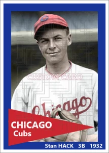 Stan Hack - 1932 Chicago Cubs - 2.5 x 3.5 custom card (blank back) - Picture 1 of 1