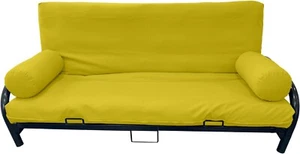 Funda de colchón futón tamaño completo 3 piezas, refuerzos, funda, carcasa amarilla - Imagen 1 de 1