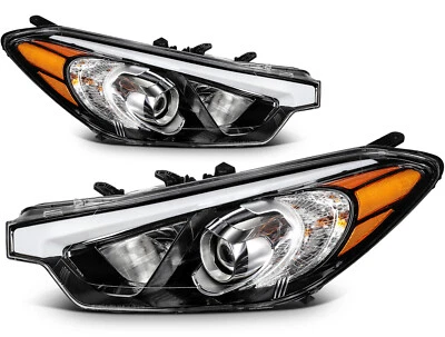 Headlight Assembly Set For Kia Forte 1.8L 2014-2016 Black Housing - Imagem 1 de 4