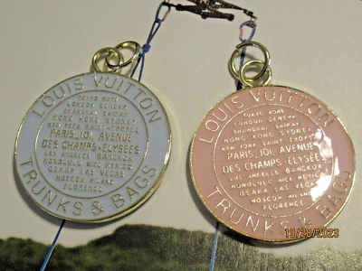 LV VUITTONS ZIP PULL Charm 35x41MM , BLUE, PINK, GOLD tone, THIS IS FOR 2 - Image 1 of 3