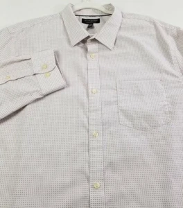 Banana Republic Button Up Shirt Men 2XL XXL Red White Long Sleeve Non Iron Slim - Picture 1 of 10