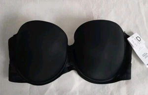 Passionate By Chantelle Bra Strapless Bra Non Padded Underwired Black UK 40D - Picture 1 of 12