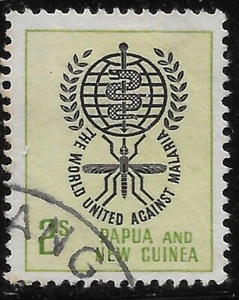 1962 PAPUA NEW GUINE 2s MI#42 WORLD UNITED AGAINST MALARIA used MOSQUITO - Picture 1 of 1