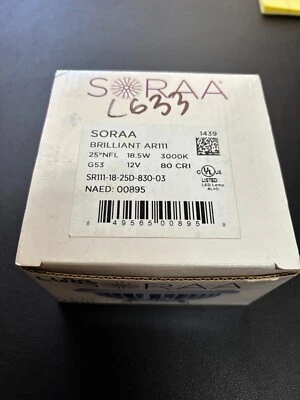 Soraa VIVID AR111 Lamp Light 3000K 18.5W 12V SR111-18-25D-830-03 00895 NEW - Image 1 of 3