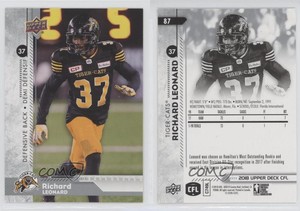 2018 Upper Deck CFL Richard Leonard #87