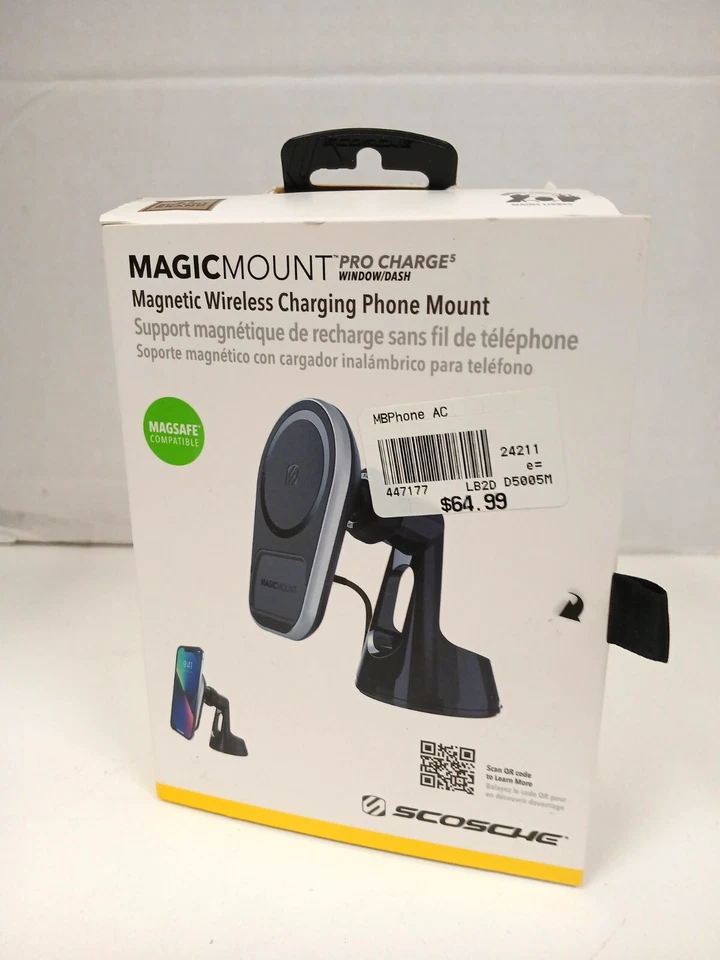 Soporte de carga magnético inalámbrico Scosche MagicMount ProCharge5 para ventana/salpicadero (1) Foto 1 de 4