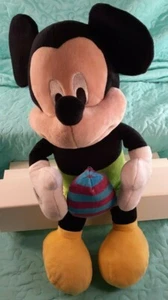 EASTER MICKEY MOUSE Stuffed Plush holding an EASTER EGG Crinkly Ears Disney - Picture 1 of 12