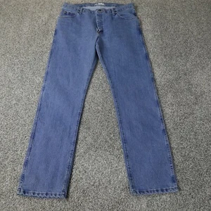 Wrangler Jeans Mens 36X34 Light Blue Denim Pants Workwear Cowboy Western Stretch - Picture 1 of 17