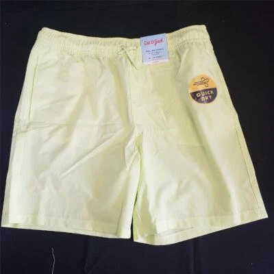 *= Cat & Jack Pull On Shorts XL 14 Husky Stretch Flex Drawstring Lemon Yellow - Image 1 of 3