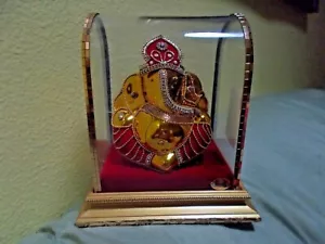 22 K gold plated Made in India Ganesh Elephant Hindu God Rhinestones Ornate! - Picture 1 of 12