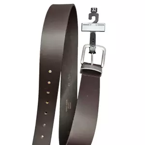 Herren Größe 32 1775 Echtleder dunkelbraun Gürtel mit silberner Schnalle Größe 32" - Bild 1 von 7