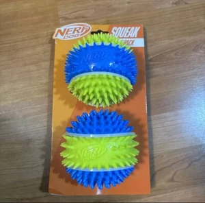 Nerf Dog Spiked Squeak Ball 2 Pack Large Dog 4” - RARE PREMIUM DOG TOY - Picture 1 of 7