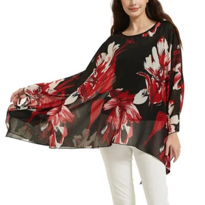 NEW Women Tunic Kimono Lagenlook Top Oversized Baggy Batwing Ladies Loose Blouse - Picture 1 of 46