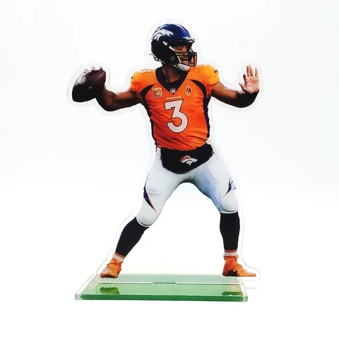 Russell Wilson Figure - #3 Denver Broncos Drops Back to Pass Figurine Ornament Cover