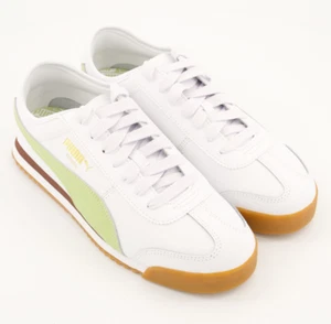 NEW & GENUINE - Puma White & Green Roma 68 Trainers - Size UK 9 - Picture 1 of 5
