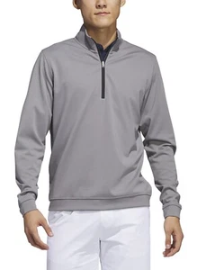 Adidas Sweatshirt Men's Medium Grey Three Golf Elevated Quarter-Zip New - Picture 1 of 10