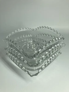 Vintage Hobnail Glass Candle Holders Clear Glass Set 3 Beautiful - Picture 1 of 10