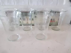 6 Soda Brunnen Pepsi Cola Klarglas Becher mit geprägter Werbung - Bild 1 von 7