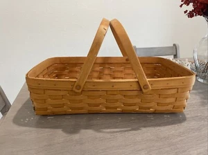 Longaberger Baskets Rectangle Basket With Handles 12 X 17.5 - Picture 1 of 11