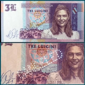 3 luigini - Seborga - Principessa Nina (2023) no number, CANCELED + sign. Gabris - Zdjęcie 1 z 1