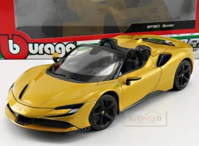 1:18 BURAGO Ferrari Sf90 Stradale Hybrid Spider 1000Hp 2020 Yellow Met BU16016YE - Immagine 1 di 4
