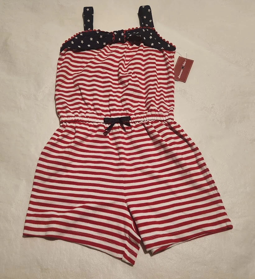 NWT Gymboree American Cutie July 4 Stars & Stripes Romper 1PC 7 Girls - Image 1 of 1