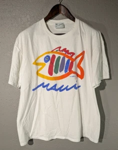 T-shirt graphique vintage homme Maui XL manches courtes SGT loisirs années 90 Hawaii T-shirt - Photo 1/7