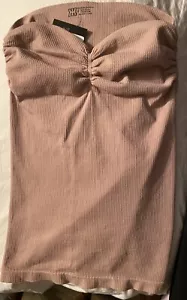 Idea Mauve Ribbed Ruched Tube Top - M/L - Brand New - Picture 1 of 2