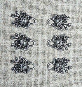 6 BODICE HOOKS / EYELETS, Roses, Dirndl, Trachten, Bavarian, Oktoberfest - Picture 1 of 2