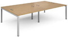 Connex double back to back desks 2800mm x 1600mm - silver frame, oak top