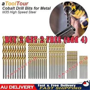 HSS Gold Cobalt Jobber Drill Bit For Stainless & Hard Steels 1.0-12mm - Picture 1 of 7