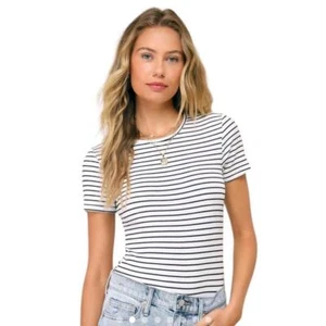 Lulus Kinship Short Sleeve Striped Bodysuit Size Small NWT - Picture 1 of 10