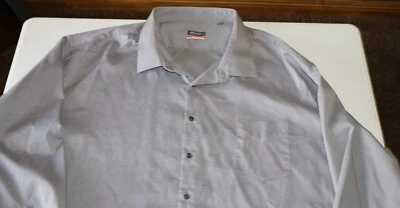 Van Heusen Men's Collar Dress Shirt Gray Stain Shield Stretch Size 22 (37/38) - Image 1 of 4