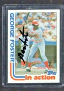 *GEORGE FOSTER*  1982 Topps In-Action Hand-Signed Auto  CINCINNATI REDS - Picture 1 of 1