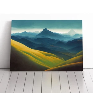 Joyous Mountain Landscape Canvas Wall Art Print Framed Picture Decor Living Room - Picture 1 of 5