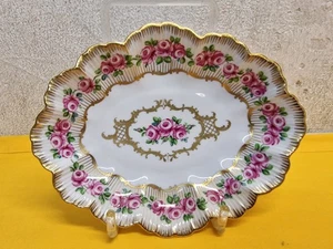 Dresden Porzellan Schale Servierplatte Prunkschale Blumen-Dekor - Bild 1 von 20
