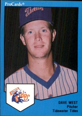 Dave West 1989 ProCards Minor League T/S #1973 RC Tidewater Tides *AutographDen* - Image 1 of 2